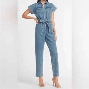 Express Lady Gang Denim jumpsuit blue stretch size 4 NEW